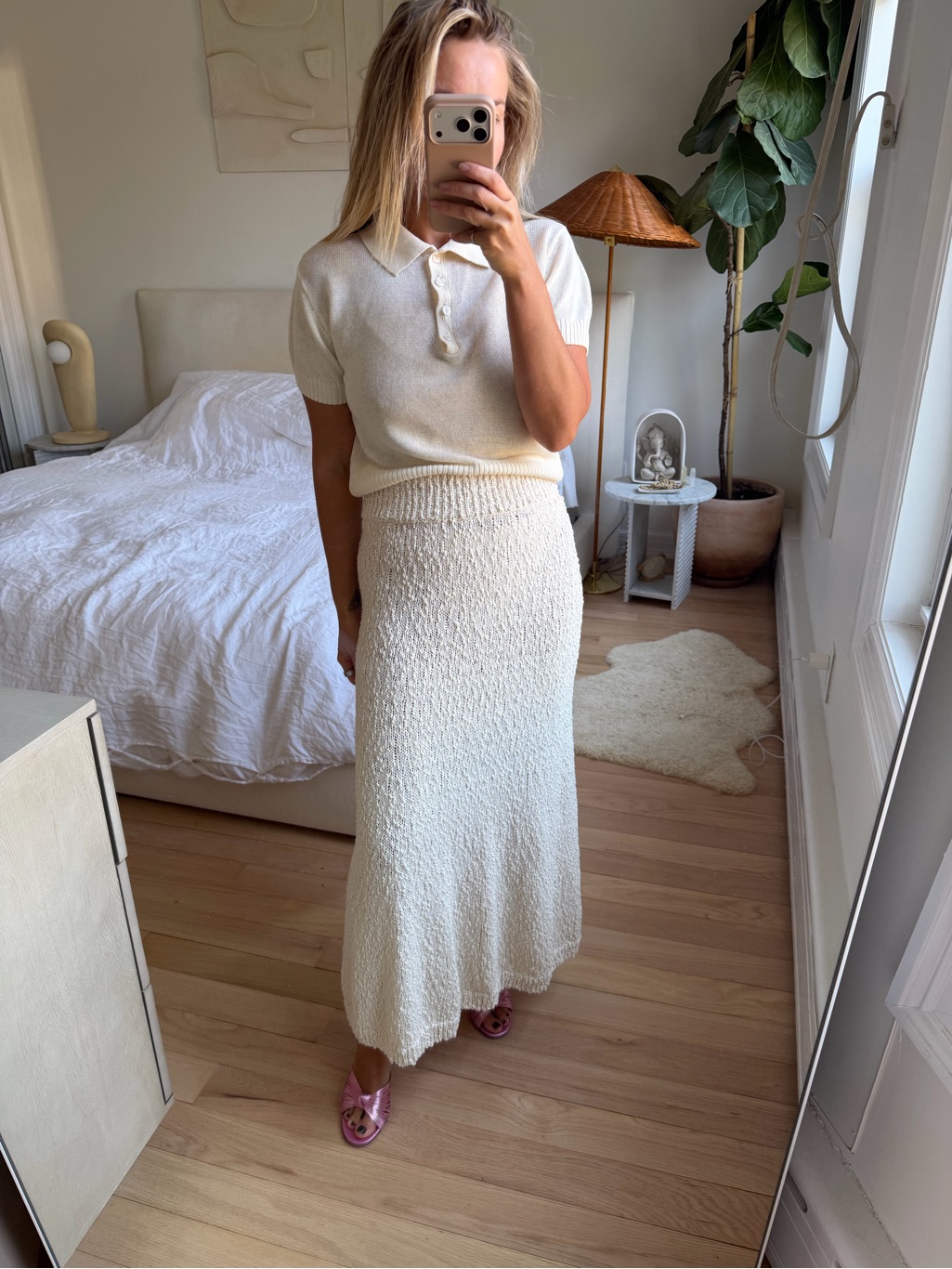 Ivory Knit Cotton Arket Skirt Size 36 No Tags Inside